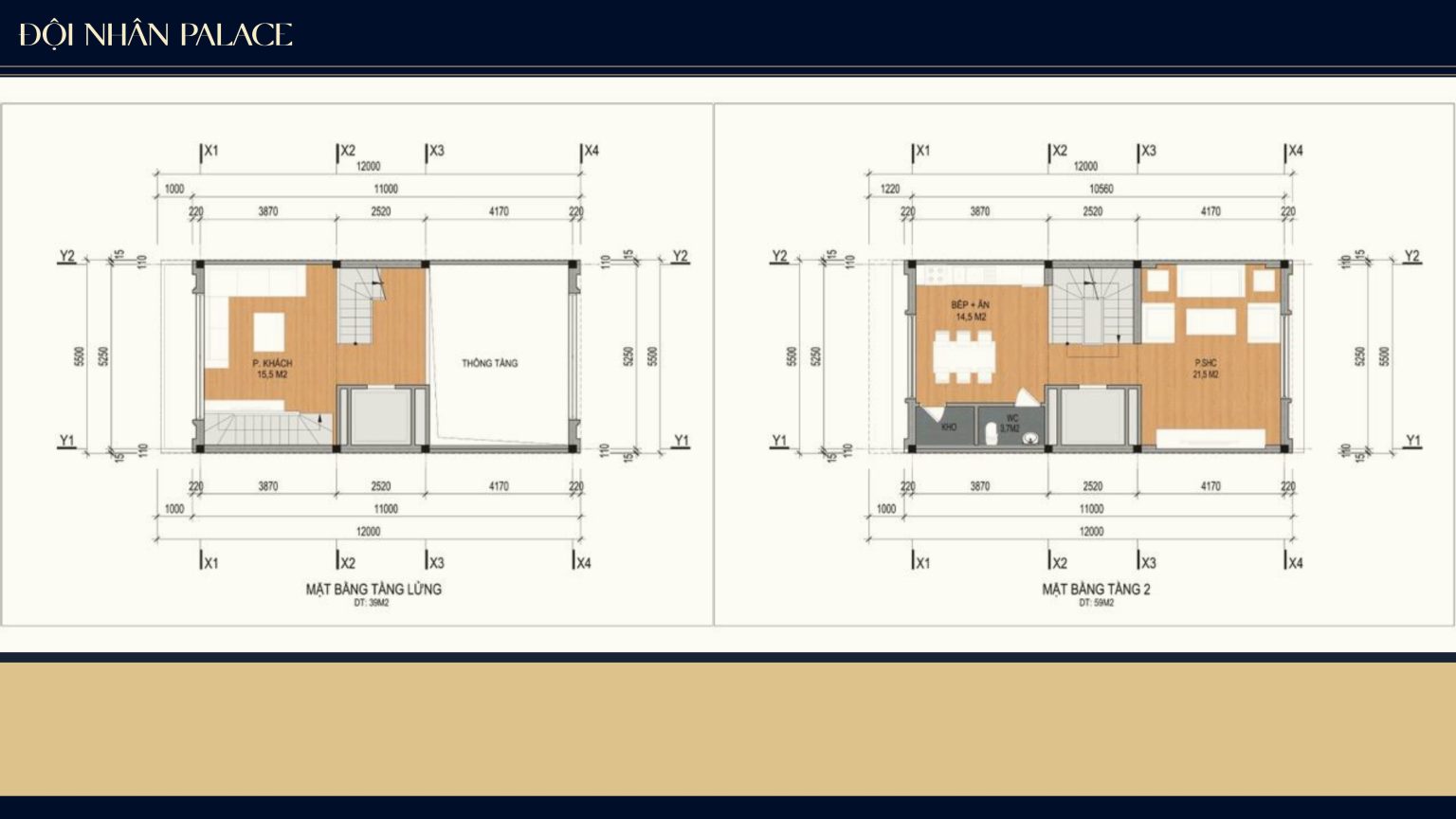 Thiết kế tầng lửng và tầng 2 – không gian sinh hoạt